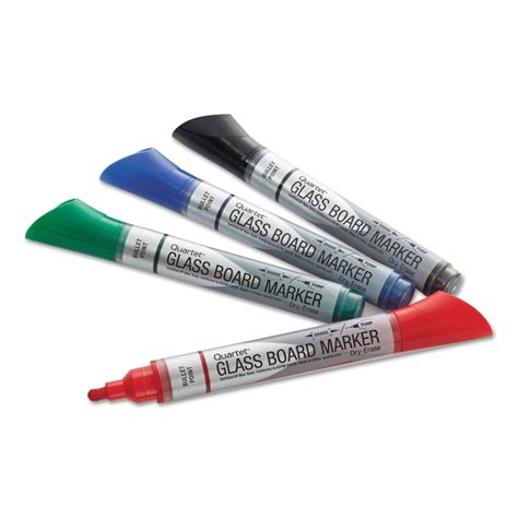 Premium Glass Board Dry Erase Marker Broad Bullet Tip Assorted Colors 4 Pack Ram Discount