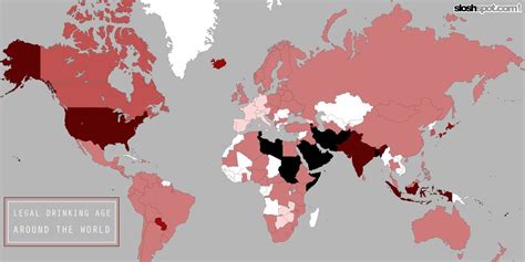 This Map Shows The Legal Drinking Age All Over The World