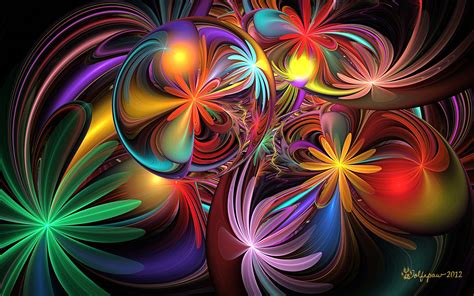 Colorful Flower Abstract Wallpaper And Background Image 1600x1000