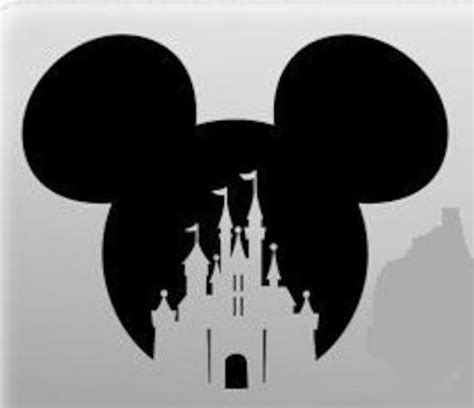 Mickey Head With Castle Cut Out Disney Castle Vinyl Decal