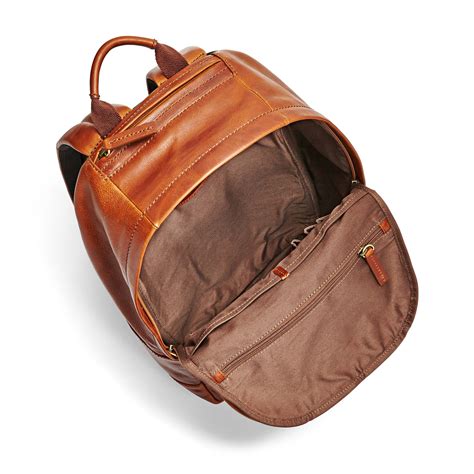 Fossil Estate Leather Laptop Backpack Computer Bookbag School Travel