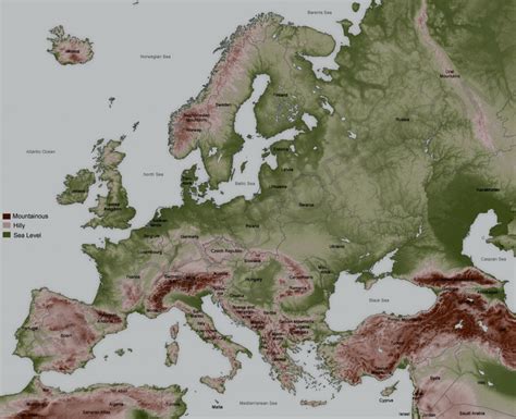 Topographical Map Of Europe | Map of Europe | Europe Map