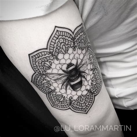 Bee Tattoo By Tiffany Wood On Tattoos Honey Bee Tattoo Mandala Arm