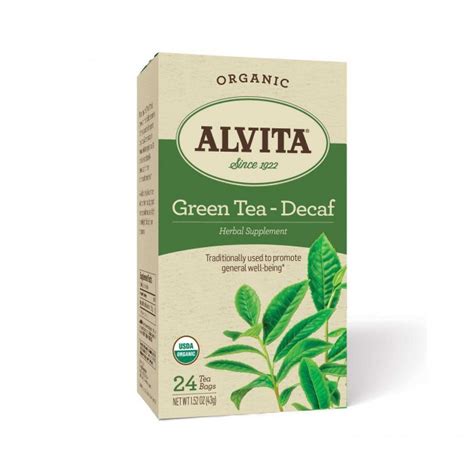 Alvita Green Tea Decaf Organic 24 Tea Bags