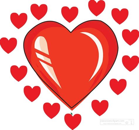 Valentines Day Clipart Little Hearts Surrounding Large Red Heart Clipart