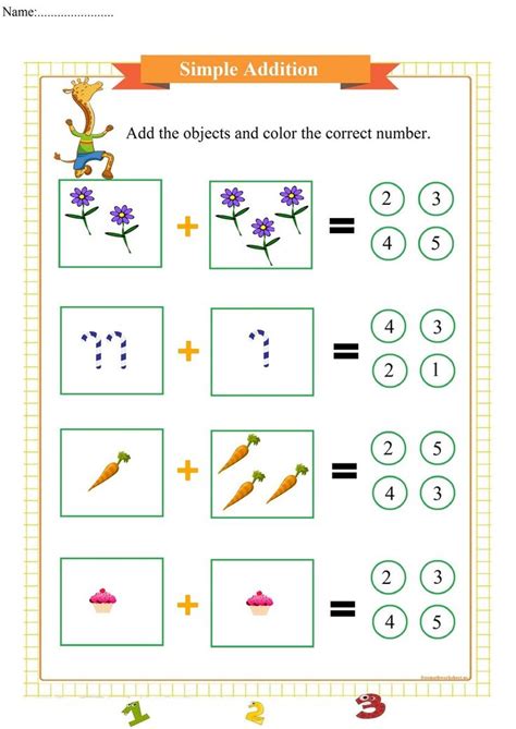 Free Simple Math Worksheets For Kindergarten Gertyview