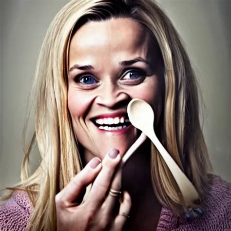Reese Witherspoon Holding A Spoon Wooden Spoon Stable Diffusion Openart