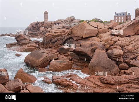 Pink Granite Coast Ploumanach Brittany France Stock Photo Alamy