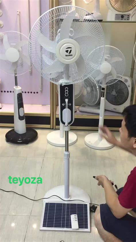 Teyoza Ac Dc Bldc 1618 Inch Battery Solar Powered Stand Fan Rechargeable Electric Floor Fan