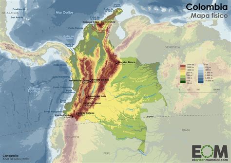 El Mapa Físico De Colombia Mapas De El Orden Mundial Eom Easy Reader