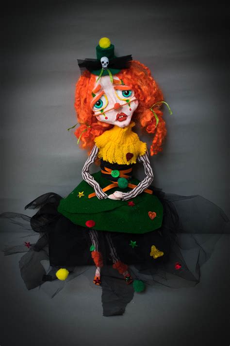 Rufina The Clown Gir Art Doll Clown Art Doll Fantasy Doll Etsy