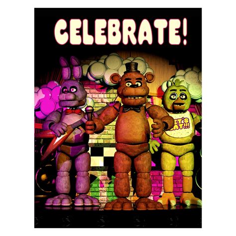In The Iconic Fnaf Celebrate Poster Bonnie Is Floating R