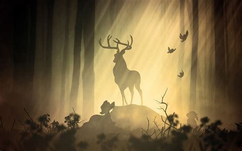 3840x2400 Deer Fantasy Forest 4k Hd 4k Wallpapers Images Backgrounds