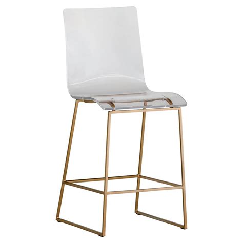 Pair of mid century bar stools (nbgst8) please email us for a shipping quote. Ari Modern Antique Gold Acrylic Counter Stool | Kathy Kuo Home