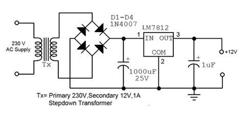 220 Volt Ac To 12 Dc Circuit Diagram With Transformer Wiring View And