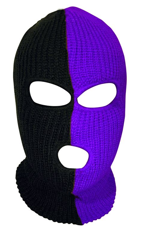 Purple And Black Ski Mask Two Tone Etsy Ski Mask Ski Mask Tattoo