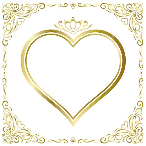 Wedding Invitation Gold Ornament Monogram Circle Heart Frame Coat Arms