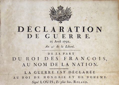 Revolutionary France Declaration Of War In 1792 That Started Period Of