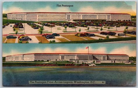 Washington Dc 1940s Postcard The Pentagon From Across Loagoon United