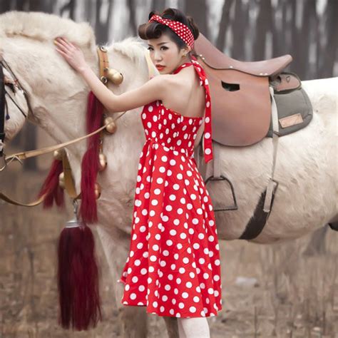 Retro Jive Polka Dot Swing 1950s Housewife Pinup Vintage Rockabilly Halter Dress Ebay
