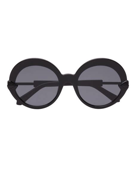 Karen Walker Romancer Round Acetate Sunglasses Neiman Marcus