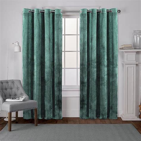 Dusty Teal Velvet Curtains Window Curtain Panels Curtains Etsy In