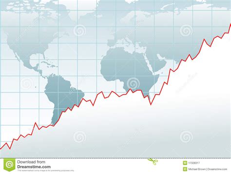 Chart Global Economy Financial Growth Map Royalty Free Stock