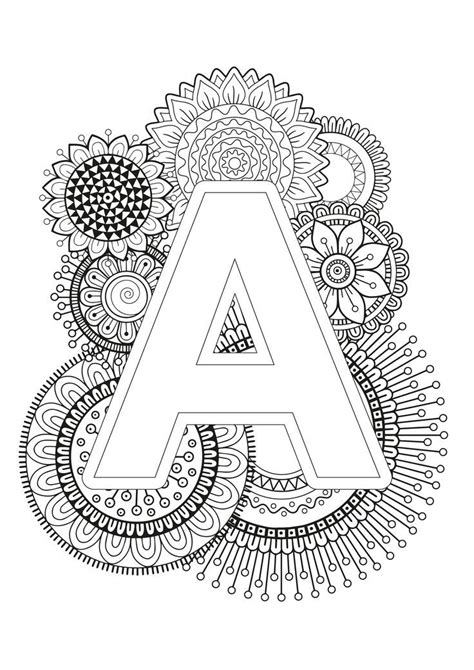 Mindfulness Coloring Page Alphabet Online Coloring Pages Printable