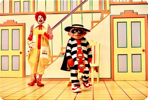 Ronald And Hamburglar On The Set Of 1987s “cheeseburgers To Go