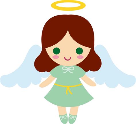 Angelgirl Cartoons Little Brunette Angel Girl Baby