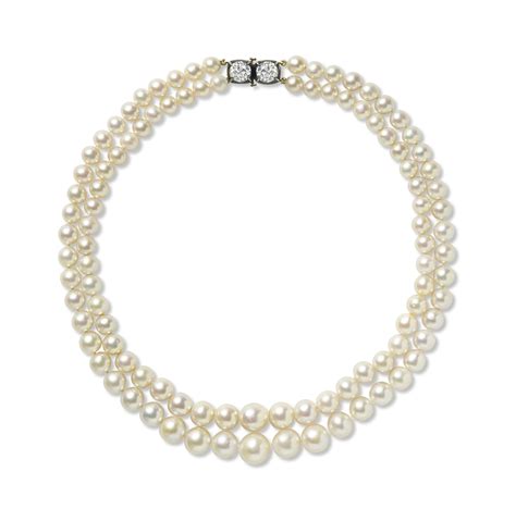 An Important Two Strand Natural Pearl And Diamond Necklace Christies