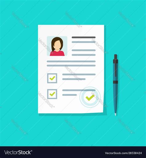 Profile Paper Document With Personal Data As Vector Image