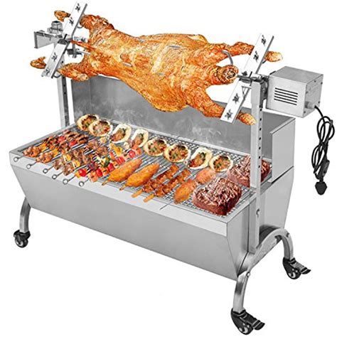 Rocita Rotisserie Grill Roaster 176lbs Charcoal Grill Stainless Pig