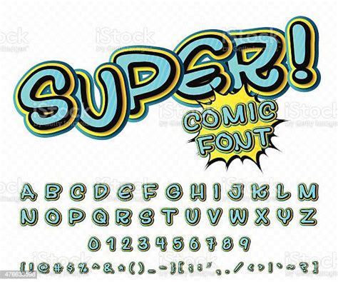 Creative Comic Font Vector Alphabet In Style Pop Art Stock Illustration