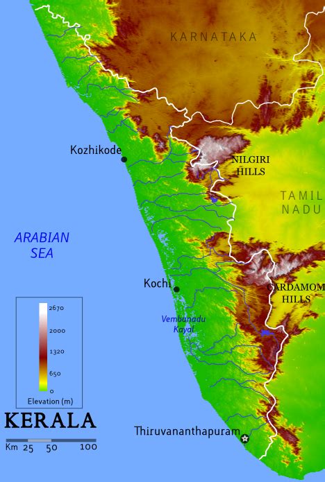Kerala is blessed with 44 rivers (41 are west. Bestand:Kerala geographic map.png - Wikipedia