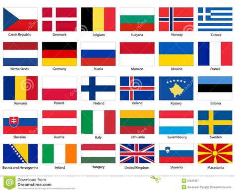 Flaggen europa zum ausdrucken image kostenlos imagesnewsletter. Flaggen Des Europa-Vektor-Satzes Vektor Abbildung - Illustration von monaco, republik: 37631807