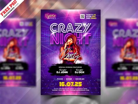 Night Club Crazy Party Flyer PSD Template PSDFreebies Com Print Templates Psd Templates
