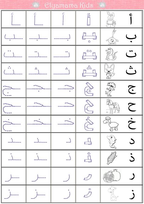 Free Printable Arabic Alphabet Trace
