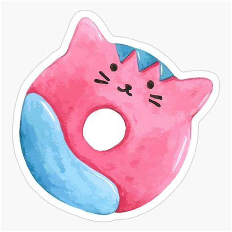 Cat Donut Sticker By Alicia C Kitten Cartoon Cute Stickers Donut Cat