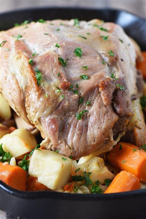 Remove pork from oven and reduce oven heat to 325 degrees f (165 degrees c). Deliciously easy pork roast recipe with vegetables and ...