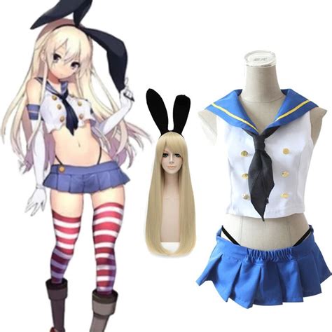 Anime Kantai Collection Shimakaze Cosplay Girl S Uniforms Full Set Women Halloween Party Cosplay