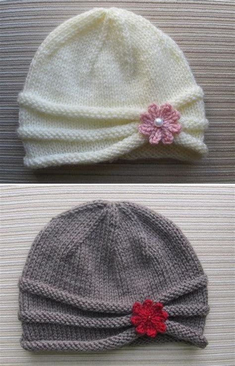 Rolled Brim Hat For A Girl Knitting Pattern In 2020 Beanie Knitting