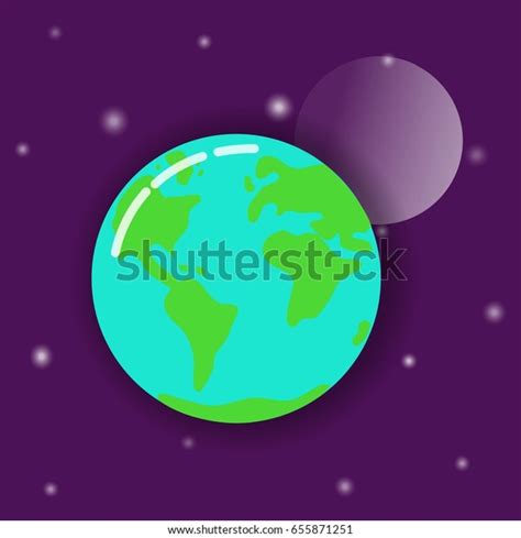 Planet Earth Satellite Space Flat Design Stock Vector Royalty Free