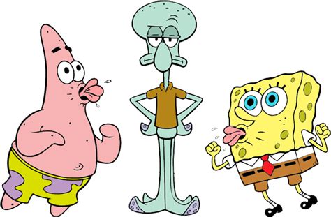 Download Spongebob Patrick And Squidward Png Svg Spongebob And Squidward Png PNG Image With No