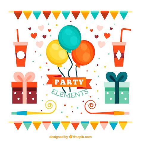 Free Vector Colored Party Elements