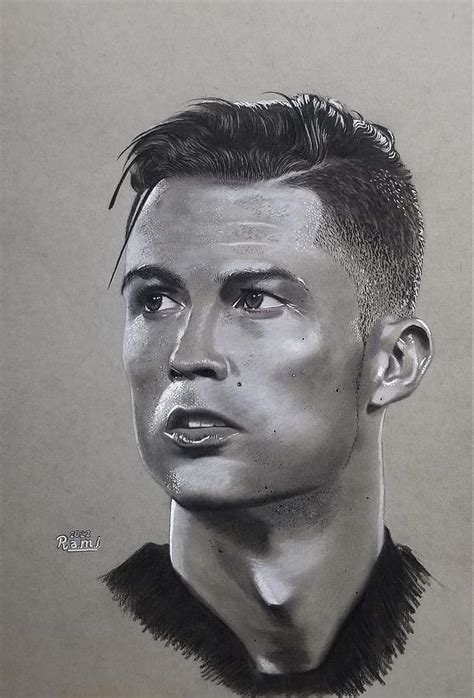 Cristiano Ronaldo Painting By Najeeb Al Sharafi