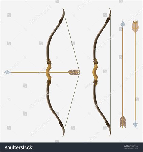Bow Arrow Archery Cartoon Style Indian Stock Vector Royalty Free