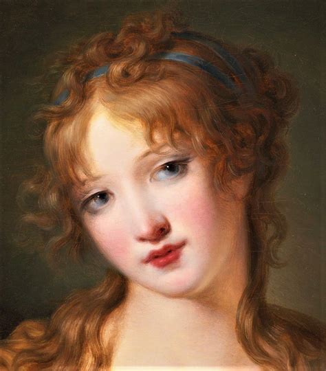 Portrait Of A Young Lady In Classical Dress By Jacques Antoine Vallin