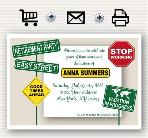 Retirement Party Invitation Road Signs Theme By Surpriseinc