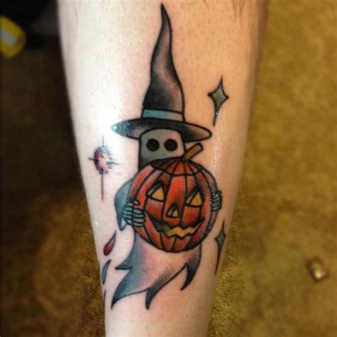 Lovely uncolored lineart casper the ghost with a cute cat tattoo design. 35+ Awesome Halloween Tattoos